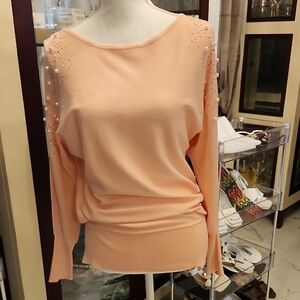 VENUS Peach Beaded Women's Sweater